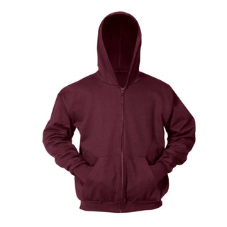 Buy maroon School Uniform Full-Zip Hooded Fleece Sweatshirt-Super Heavy Weight