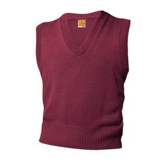 Buy maroon School Uniform Unisex V-Neck Pullover Vest