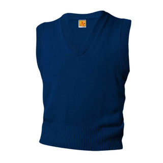 Sheridan Baptist Sweater Vest w/Embroidery Logo. Navy. Optional.