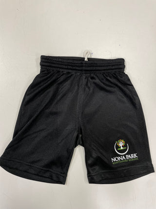 Nona Park Montessori School Performance Mesh GYM Shorts w/School Logo-Black