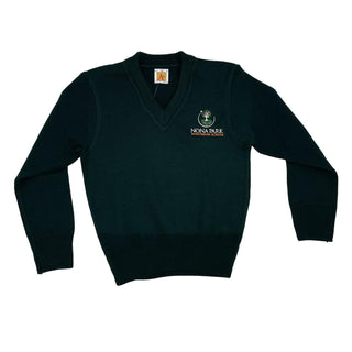 Nona Park Montessori School V-Neck Long Sleeve Pullover Sweater w/Embroidery Logo