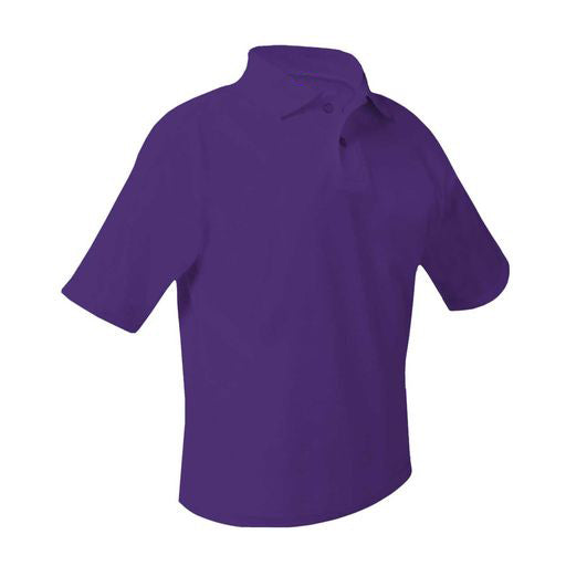 School Uniform Short Sleeve Pique Knit Polo Shirt-Purple