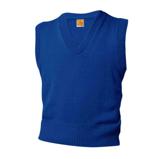 Buy royal-blue School Uniform Unisex V-Neck Pullover Vest
