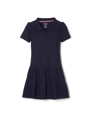 School Uniform Ruffled Pique Polo Dress