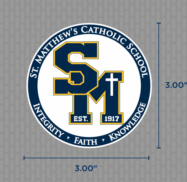 St. Matthews (MT) Short Sleeve Peter Pan Blouse w/School Logo. White. (K-4TH).
