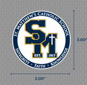 St. Matthews (MT) PIQUE Knit Polo Shirt w/School Logo-White (6TH-8TH)