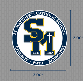 St. Matthews (MT) V-Neck Vest w/School Logo. Navy. (K-8TH).