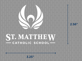 St. Matthew (OR) School Heavyweight Hoodie w/School Logo. Navy. (K-8TH).