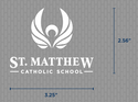 St. Matthew (OR) Pull-Over Sweater w/School Logo. Navy. (K-8TH)