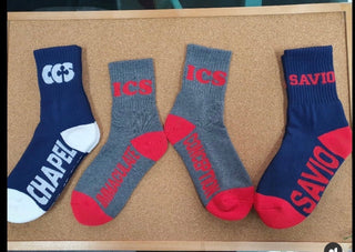 SAMPLE. School Uniform Spirit Socks. INQUIRE US ABOUT BEING YOUR SCHOOL UNIFORM VENDOR. AVAILABLE ONLY FOR OUR SCHOOLS.