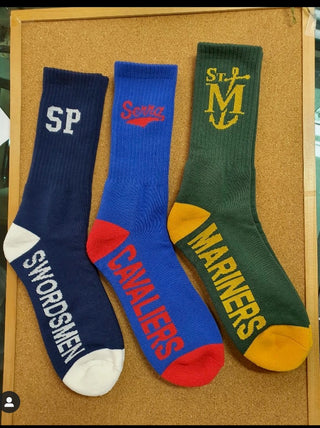 SAMPLE. School Uniform Spirit Socks. INQUIRE US ABOUT BEING YOUR SCHOOL UNIFORM VENDOR. AVAILABLE ONLY FOR OUR SCHOOLS.