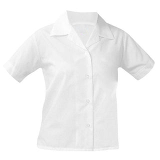 Buy white School Uniform Girls and Ladies Short Sleeve Pointed Blouse
