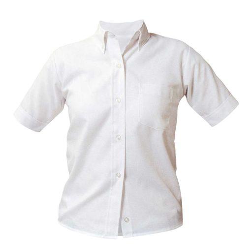St. Mary School (Los Angeles, California) Girls and Ladies Short Sleeve Oxford Shirt w/Circle Logo. 5TH-8TH. REQUIRED FOR MASS DAY WITH SKIRT