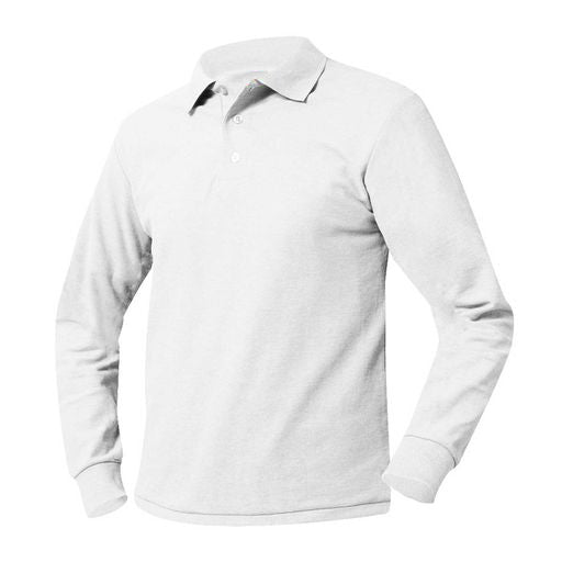 School Uniform Unisex Long Sleeve Pique Knit Shirt