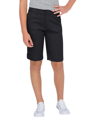 School Uniforms Junior Flat Front Bermuda Shorts. Sleek and Slim, Modern Fit