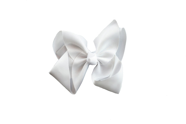 Solid Hair Bow-White