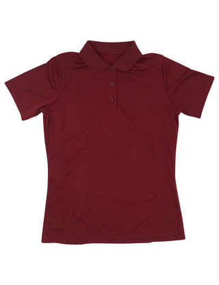 Buy maroon School Uniform Ladies Short Sleeve Dri-Fit Performance Polo Shirts