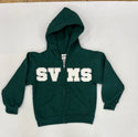 Spring Valley Montessori School Full-Zip Hooded Sweatshirt w/Chenille School Initials