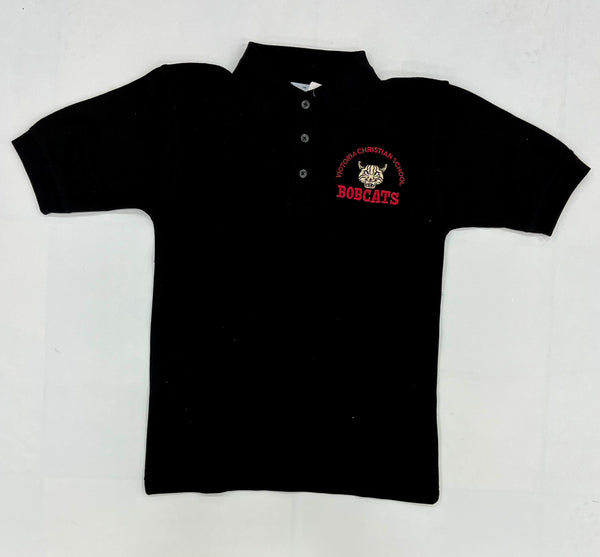 Victoria Christian Short Sleeve Pique Knit Polo Shirt w/School Logo Required 6TH-12TH