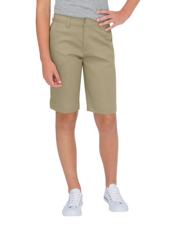 School Uniforms Junior Flat Front Bermuda Shorts. Sleek and Slim, Modern Fit