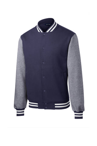 Buy black School Uniforms Unisex Fleece Letterman Jacket