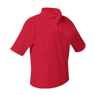 School Uniform Short Sleeve Pique Knit Polo Shirt-Red