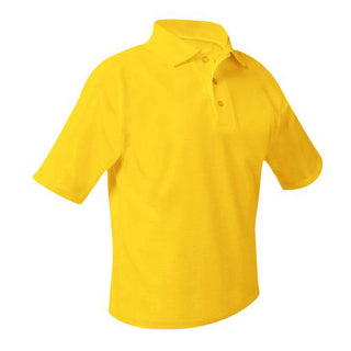 School Uniform Short Sleeve Pique Knit Polo Shirt-Gold
